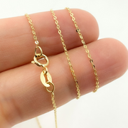 14K Solid Gold Flat Cable Chain